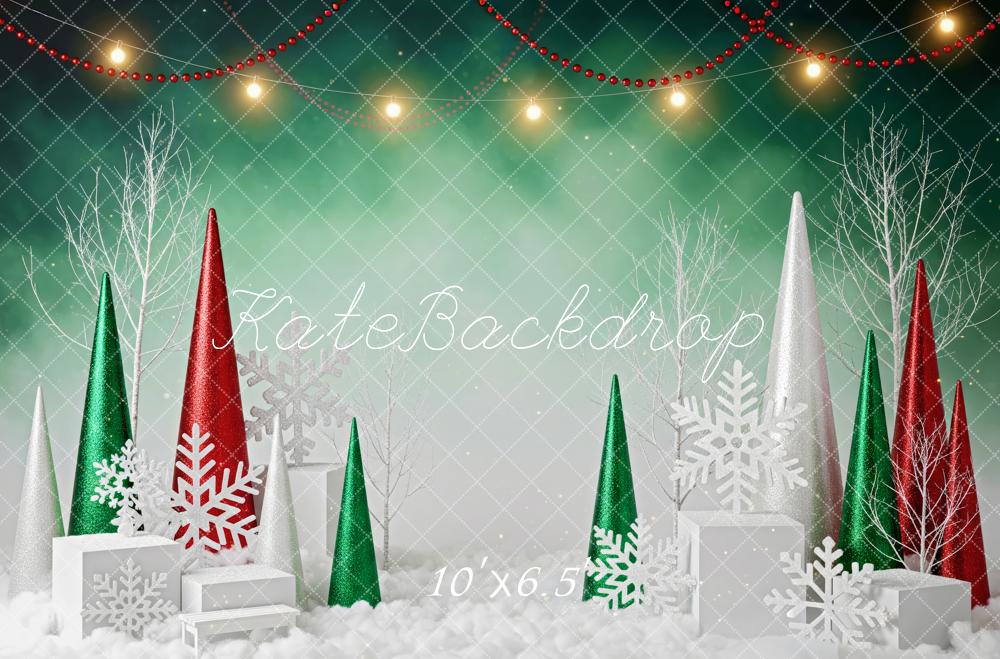 Kate Christmas Snowy Boxes Green Backdrop Designed by Patty Robert - Image 4