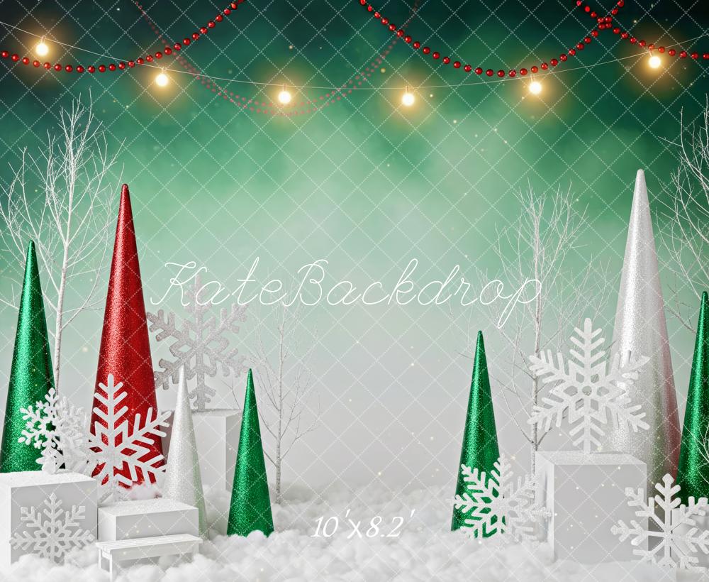 Kate Christmas Snowy Boxes Green Backdrop Designed by Patty Robert - Image 6
