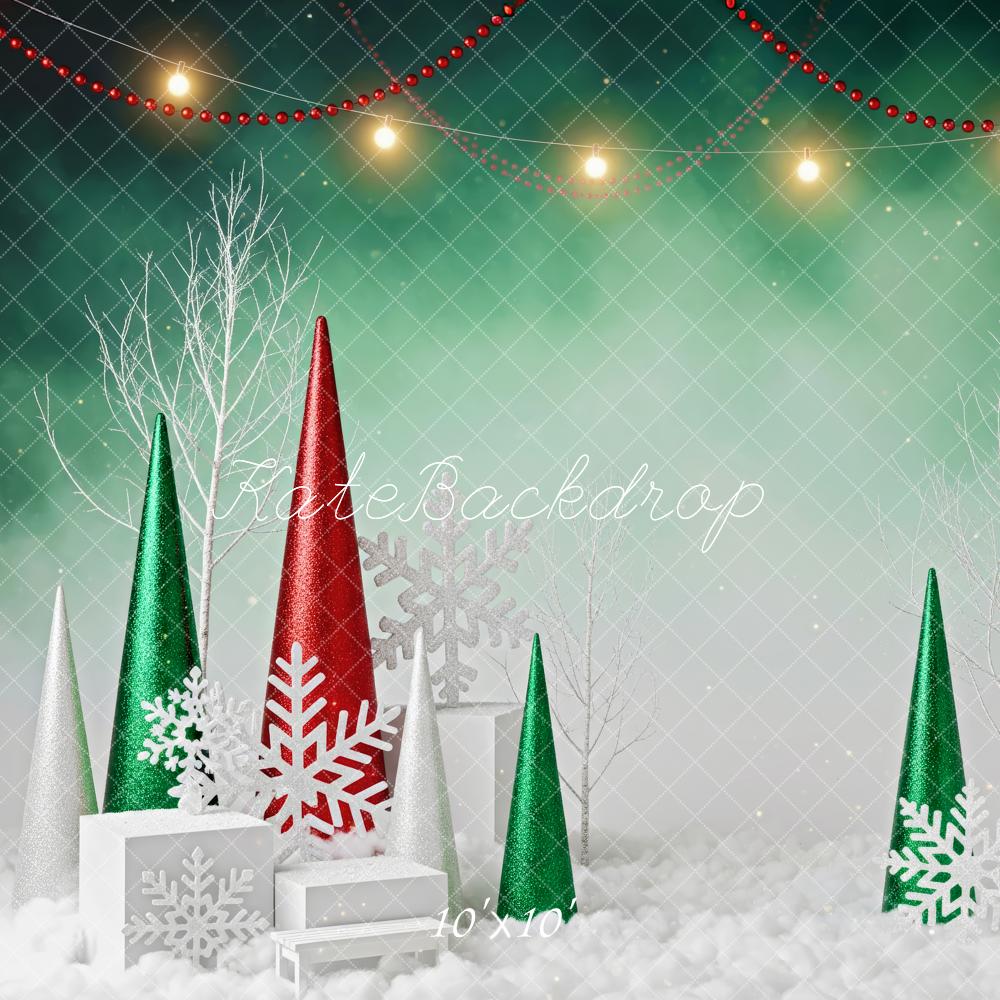 Kate Christmas Snowy Boxes Green Backdrop Designed by Patty Robert - Image 7