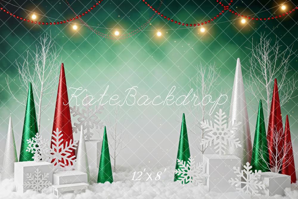 Kate Christmas Snowy Boxes Green Backdrop Designed by Patty Robert - Image 8