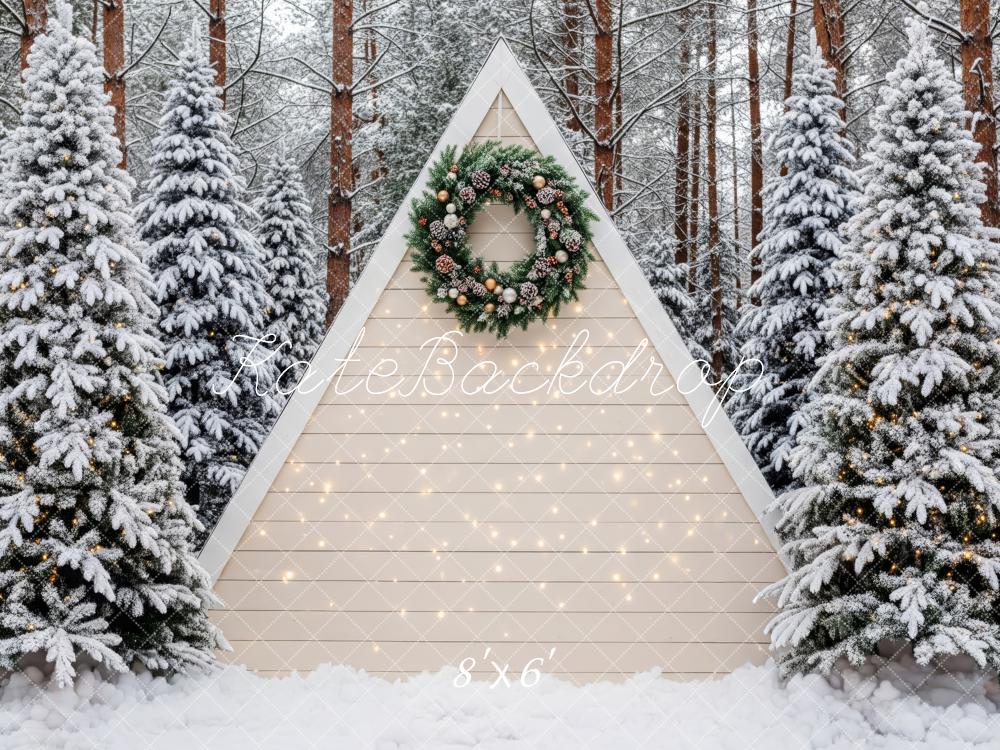 Kate Christmas Snowy Fir Trees Lights Backdrop Designed by Patty Robert - Image 3