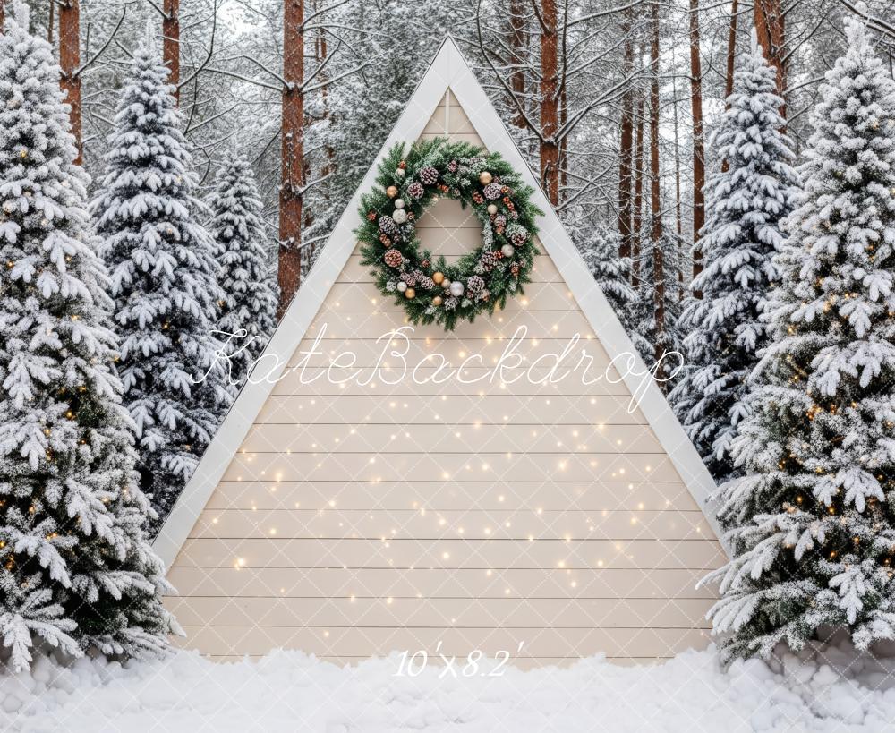 Kate Christmas Snowy Fir Trees Lights Backdrop Designed by Patty Robert - Image 6