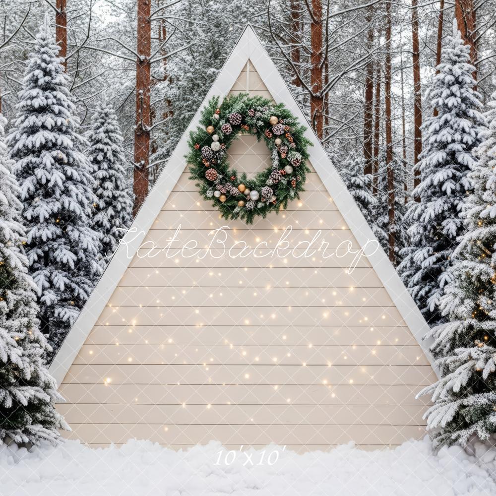 Kate Christmas Snowy Fir Trees Lights Backdrop Designed by Patty Robert - Image 7