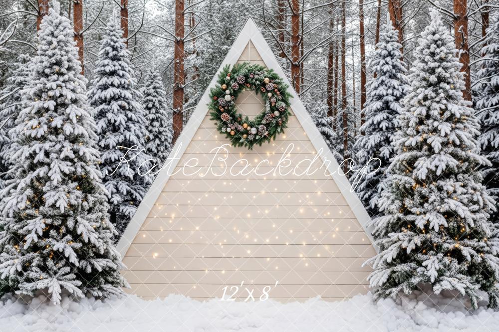 Kate Christmas Snowy Fir Trees Lights Backdrop Designed by Patty Robert - Image 8