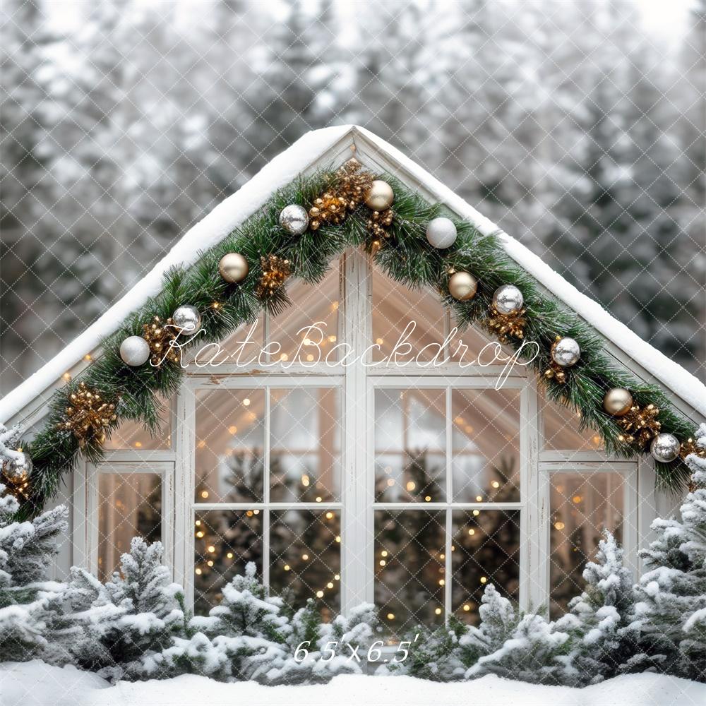 Kate Christmas Snowy Greenhouse Backdrop Designed by Mini MakeBelieve - Image 2