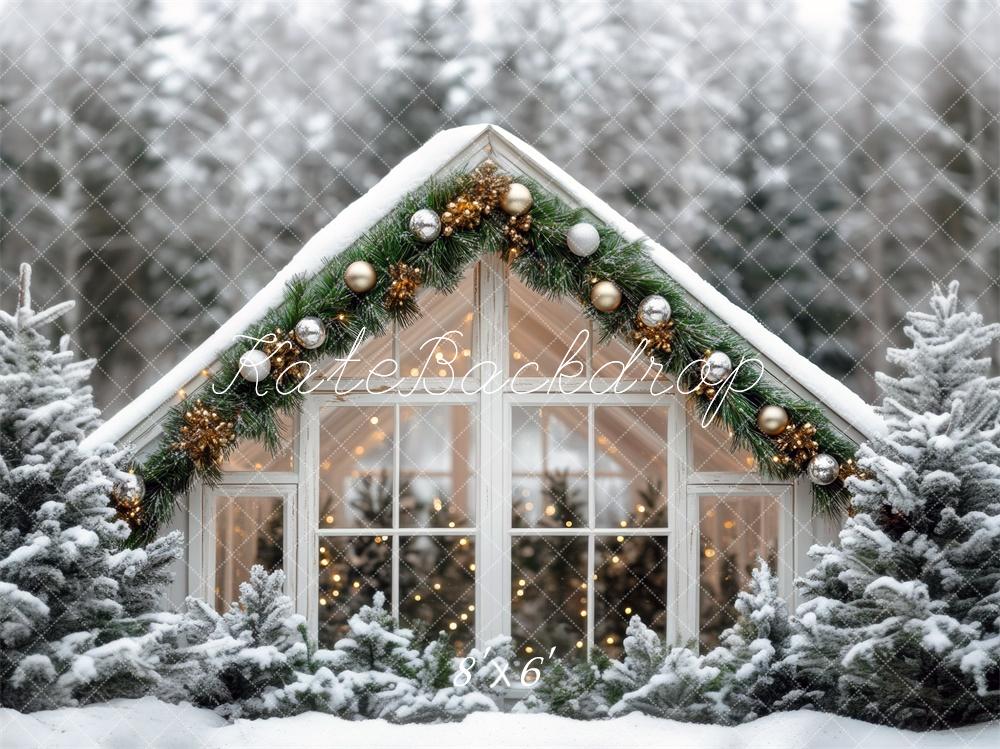Kate Christmas Snowy Greenhouse Backdrop Designed by Mini MakeBelieve - Image 3
