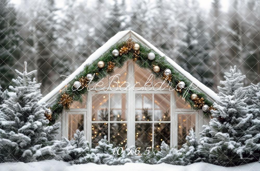 Kate Christmas Snowy Greenhouse Backdrop Designed by Mini MakeBelieve - Image 4