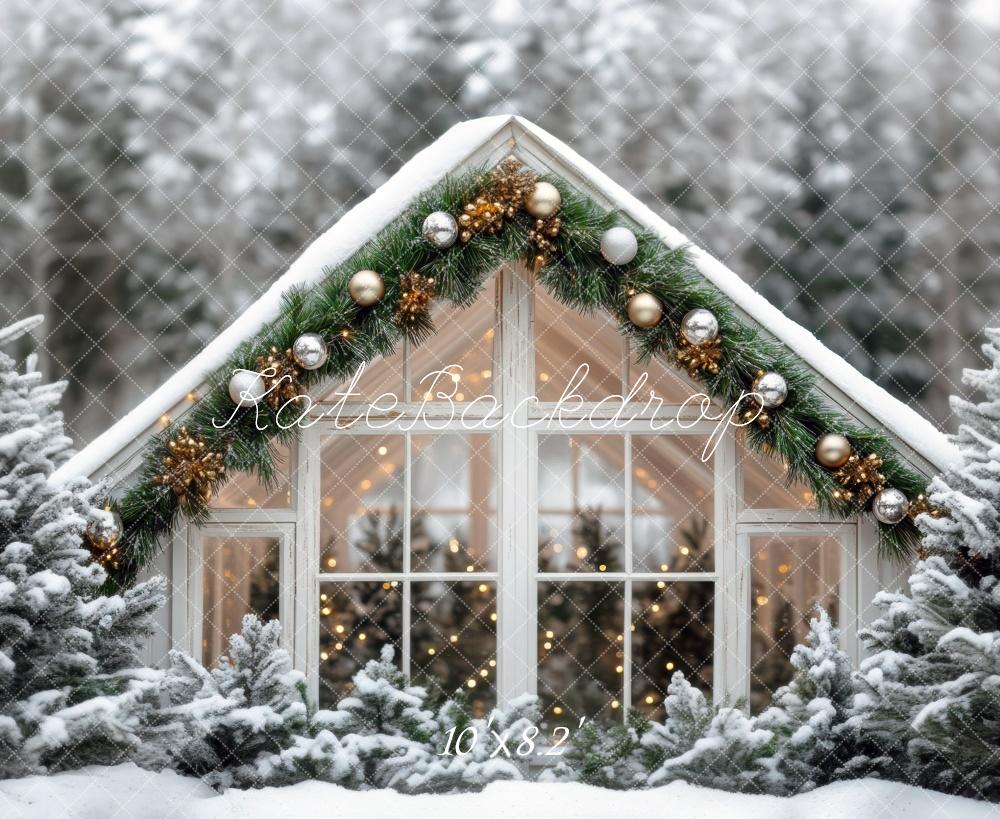 Kate Christmas Snowy Greenhouse Backdrop Designed by Mini MakeBelieve - Image 5