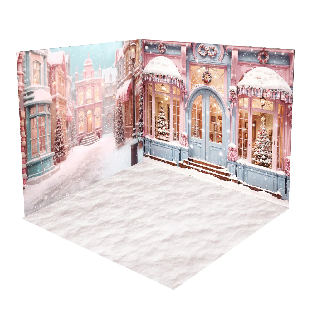 Kate Christmas Snowy Pink Street Store Room Set - Image 2