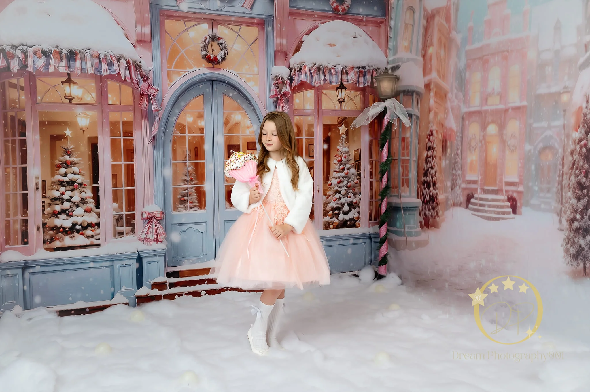 Kate Christmas Snowy Pink Street Store Room Set - Image 3
