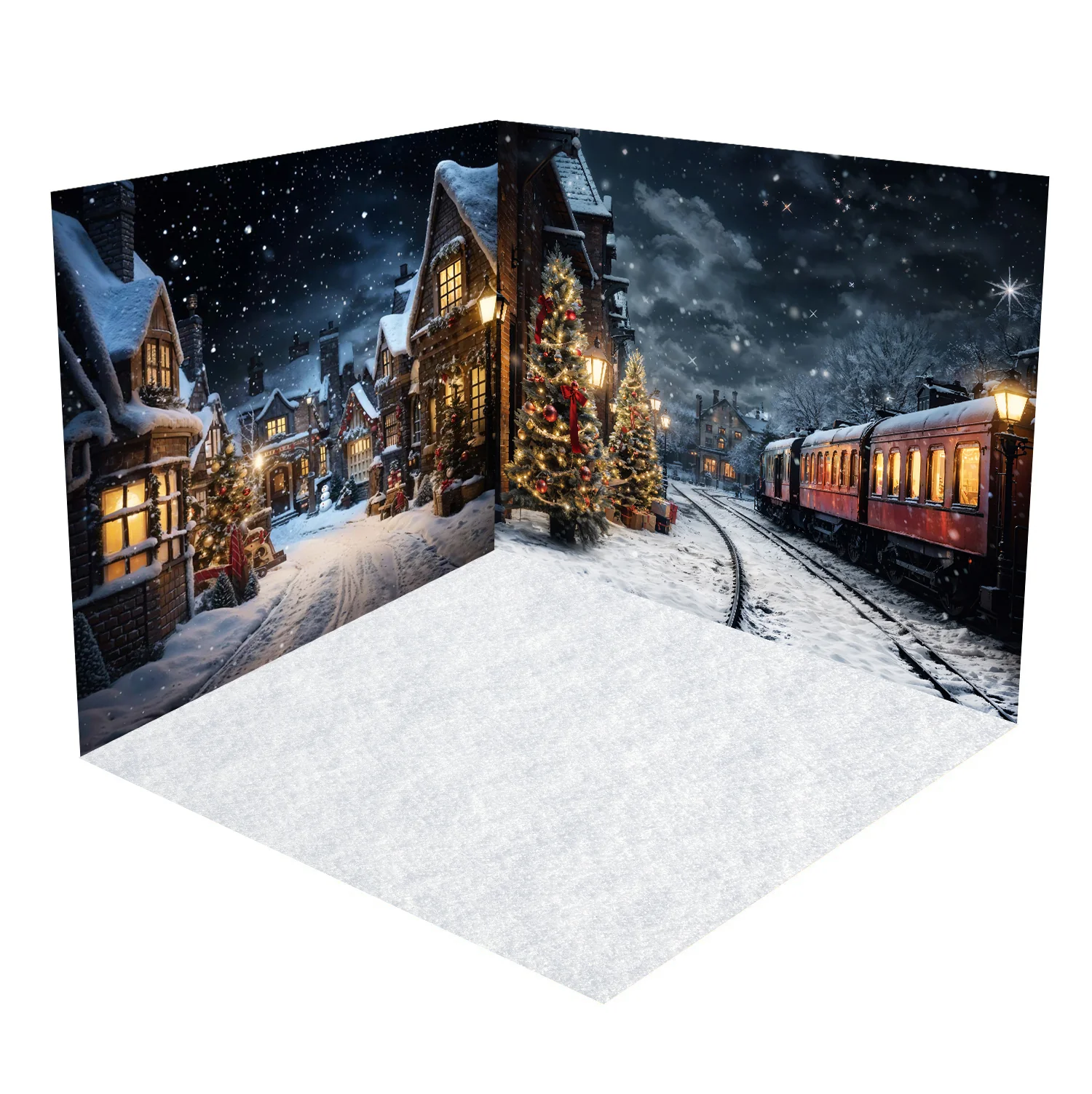 Kate Christmas Snowy Street in Night Train Room Set - Image 2