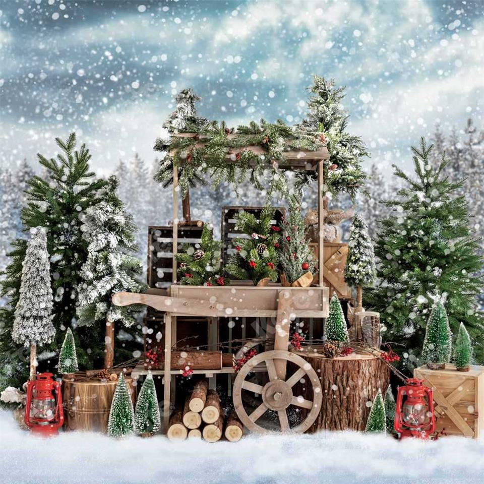 Kate Christmas Snowy Tree Vending Truck Winter Backdrop Designed by Emetselch - Image 6