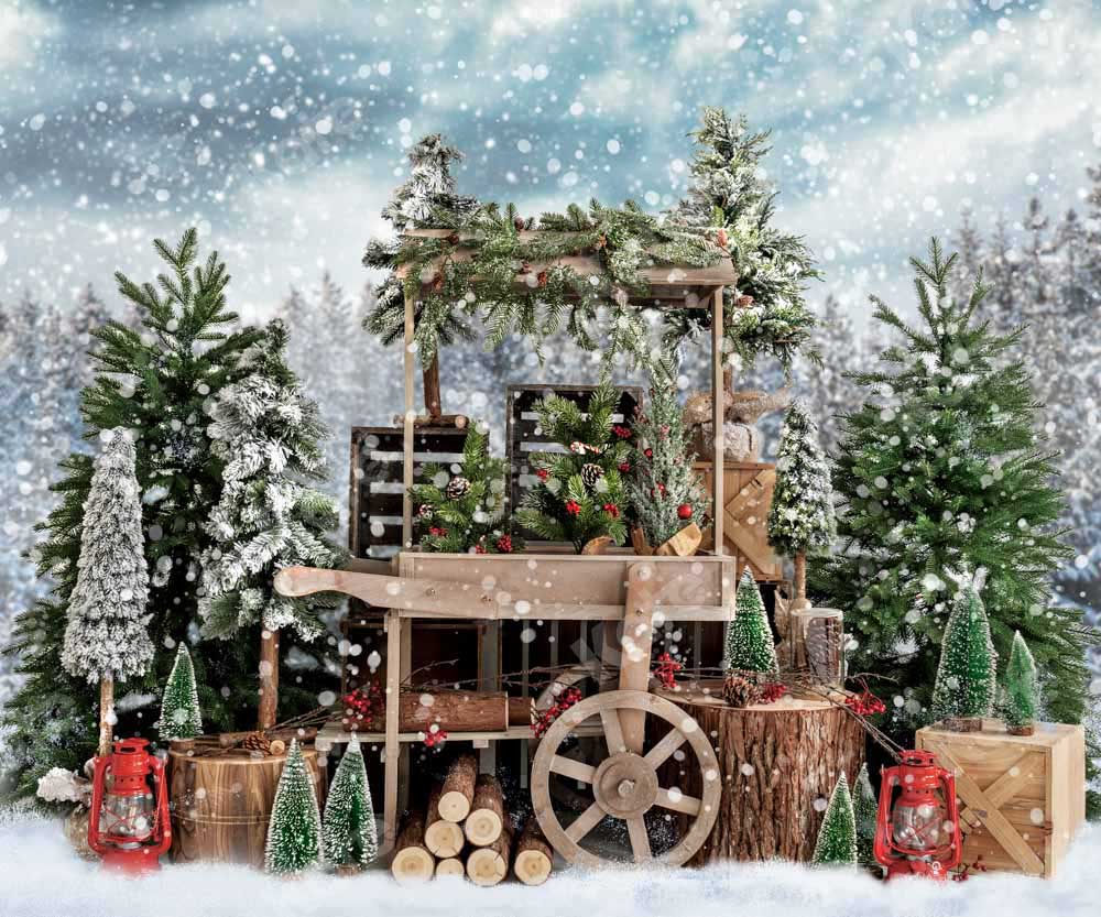 Kate Christmas Snowy Tree Vending Truck Winter Backdrop Designed by Emetselch - Image 7