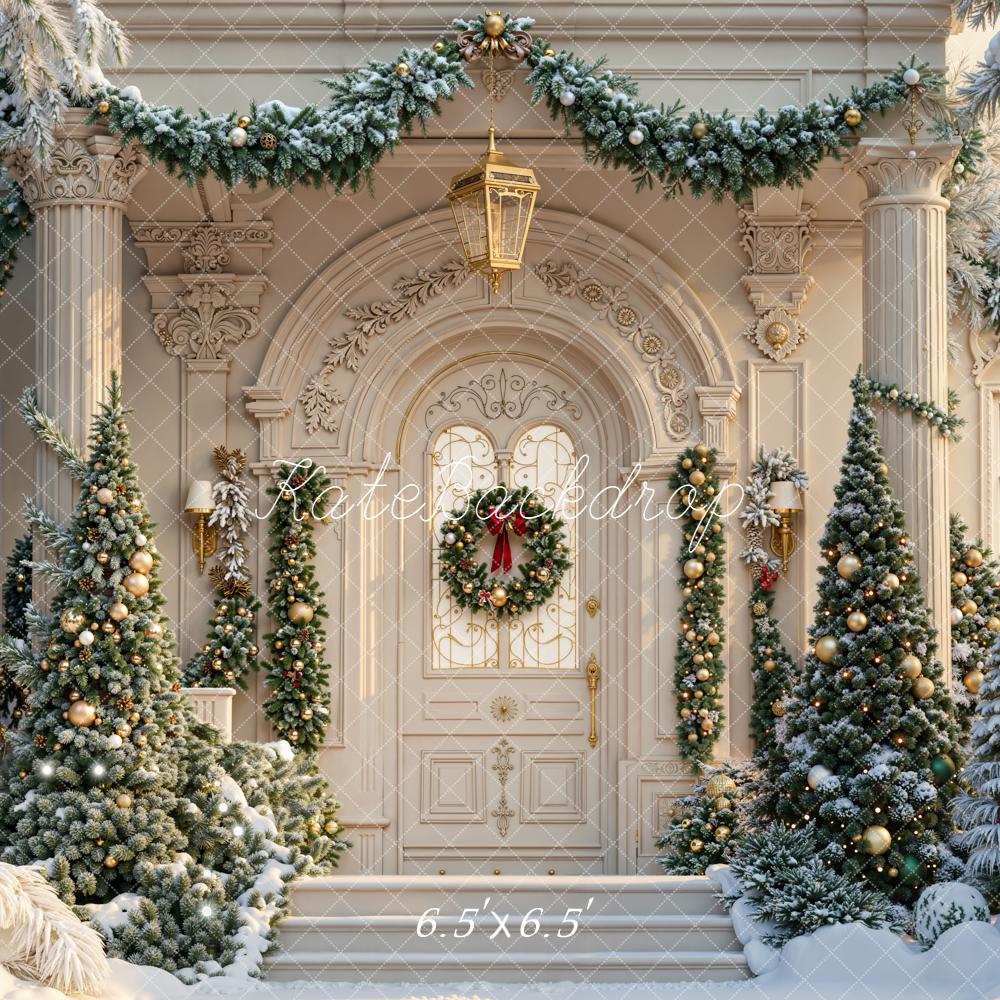 Kate Christmas Snowy Trees Doorway Backdrop Designed by Emetselch - Image 2
