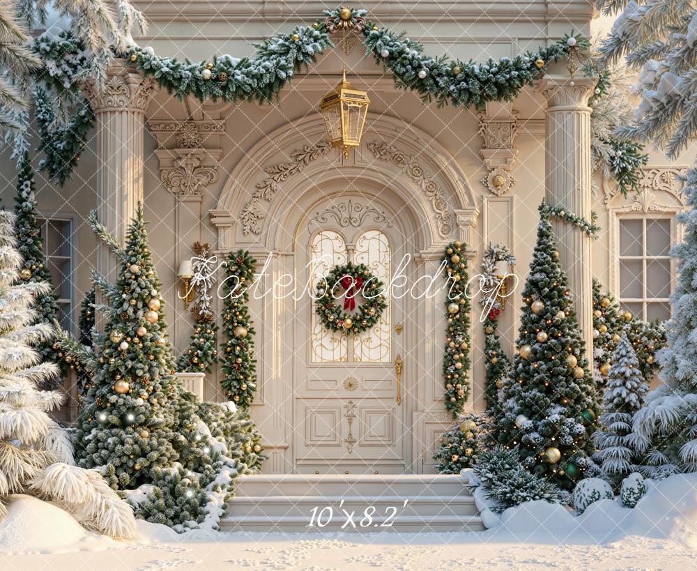 Kate Christmas Snowy Trees Doorway Backdrop Designed by Emetselch - Image 5