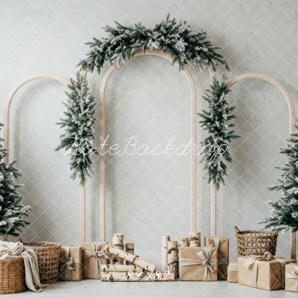 Kate Christmas Snowy Trees Gift Boxes Backdrop Designed by Patty Robert - Image 5