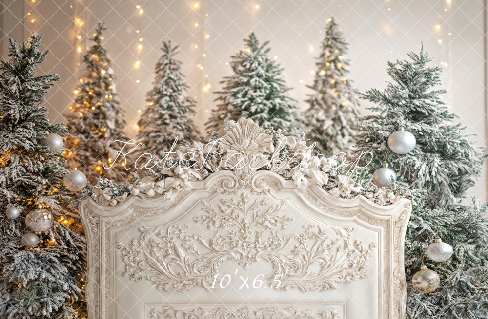 Kate Christmas Headboard Snowy Trees Backdrop Designed by Emetselch - Image 4
