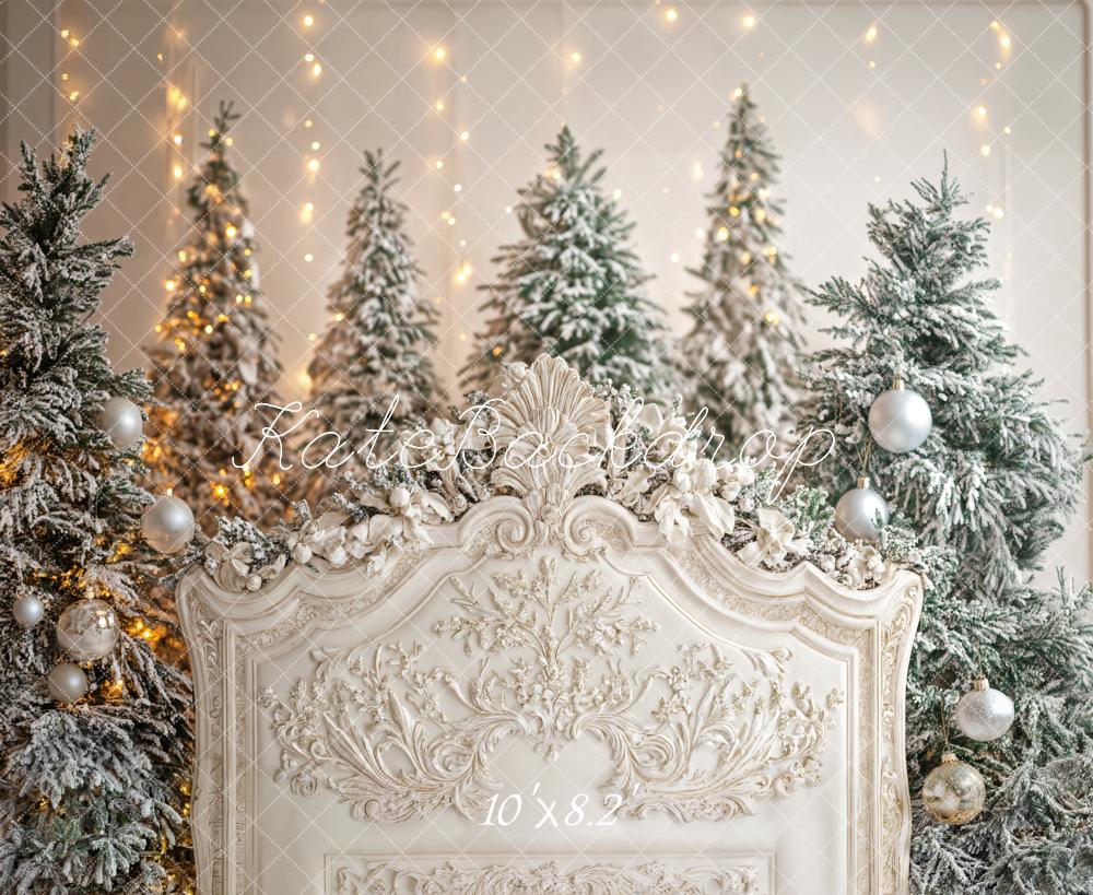 Kate Christmas Headboard Snowy Trees Backdrop Designed by Emetselch - Image 5