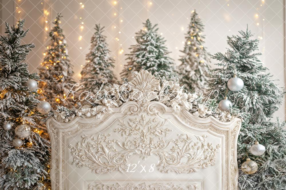 Kate Christmas Headboard Snowy Trees Backdrop Designed by Emetselch - Image 7
