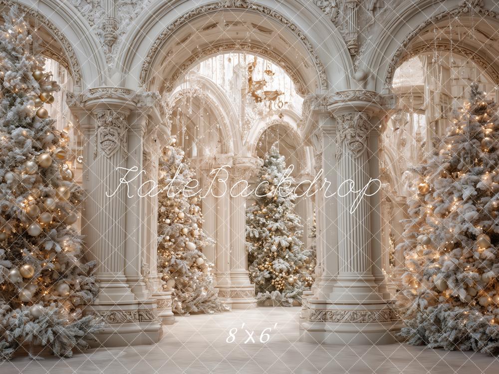 Kate Christmas Snowy Trees White Palace Backdrop Designed by Ashley Paul - Image 3