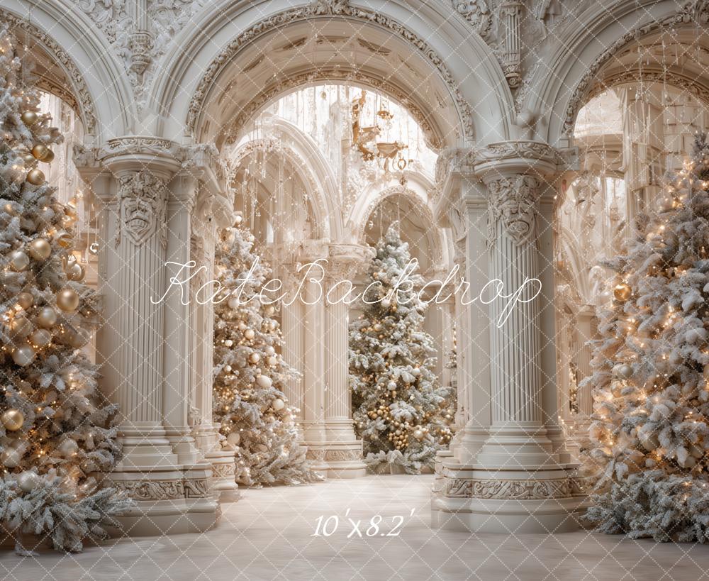Kate Christmas Snowy Trees White Palace Backdrop Designed by Ashley Paul - Image 6