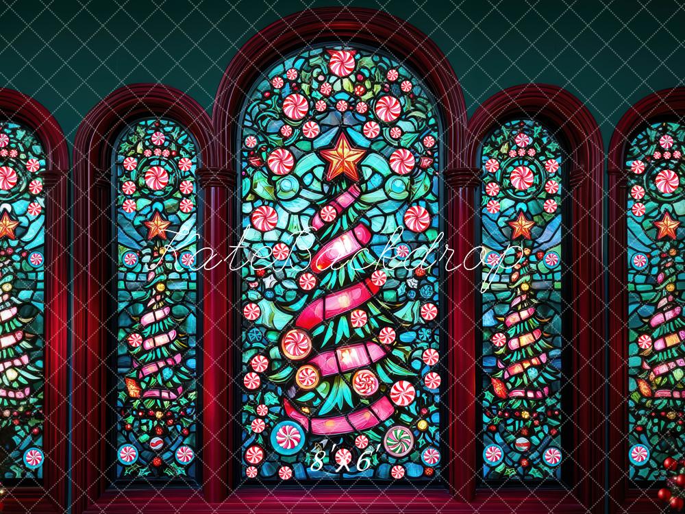Kate Christmas Stained Glass Trees Backdrop Designed by Mini MakeBelieve - Image 3