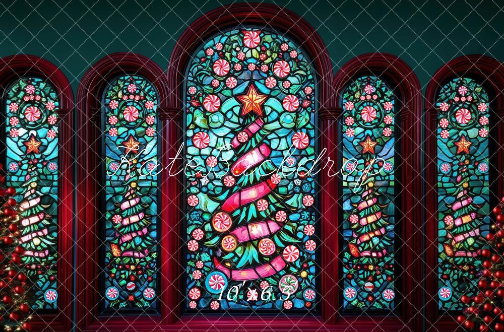 Kate Christmas Stained Glass Trees Backdrop Designed by Mini MakeBelieve - Image 4