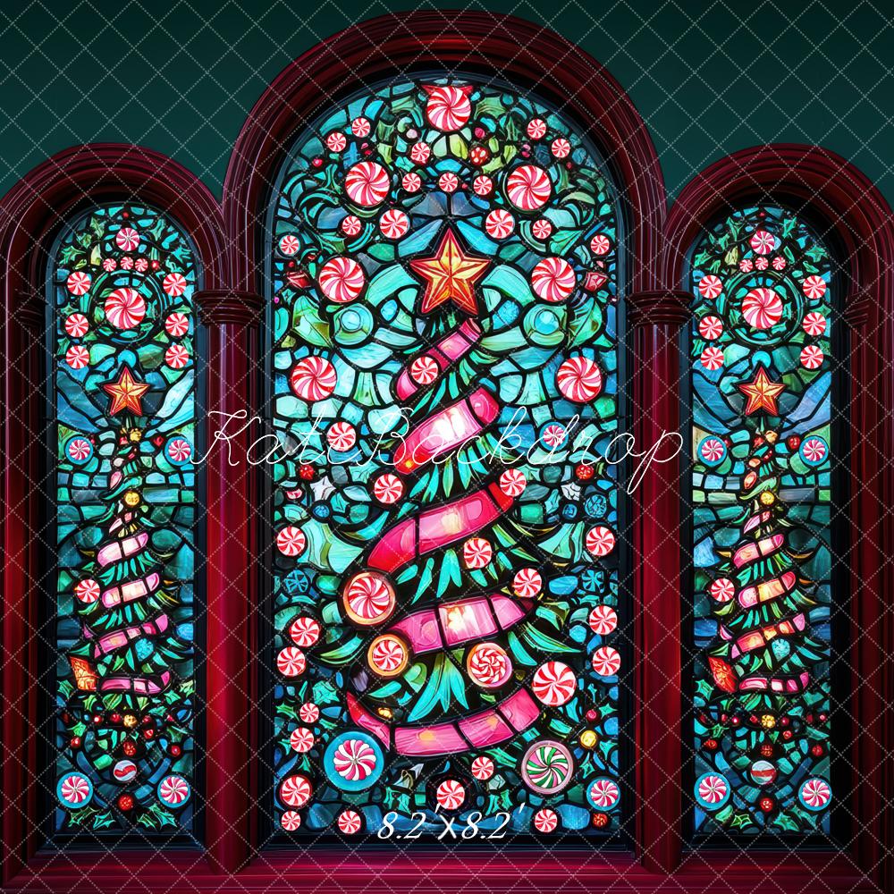 Kate Christmas Stained Glass Trees Backdrop Designed by Mini MakeBelieve - Image 5