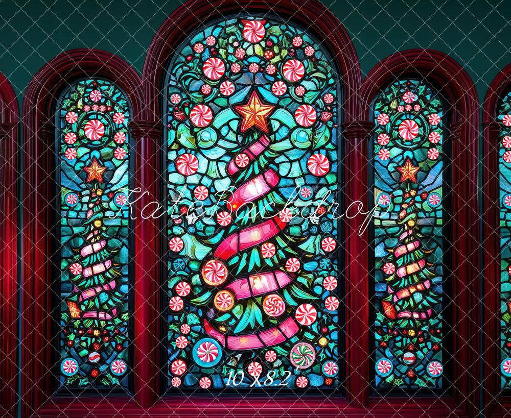 Kate Christmas Stained Glass Trees Backdrop Designed by Mini MakeBelieve - Image 6