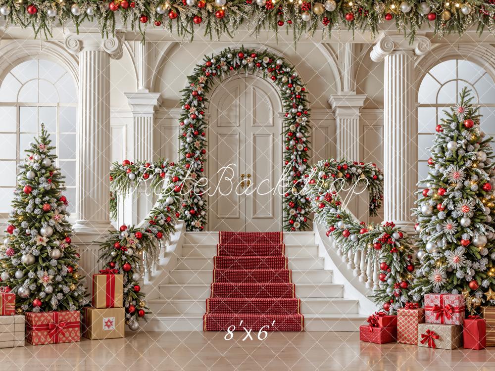 Kate Christmas Staircase Garland Backdrop Designed by Emetselch - Image 3