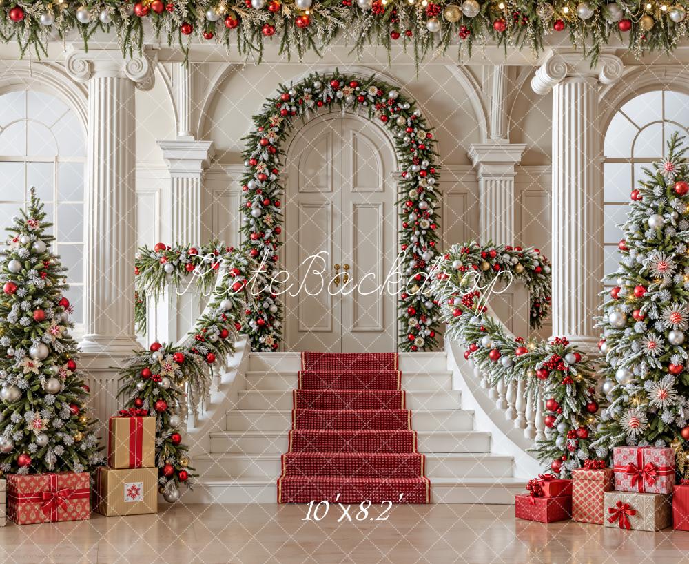 Kate Christmas Staircase Garland Backdrop Designed by Emetselch - Image 6