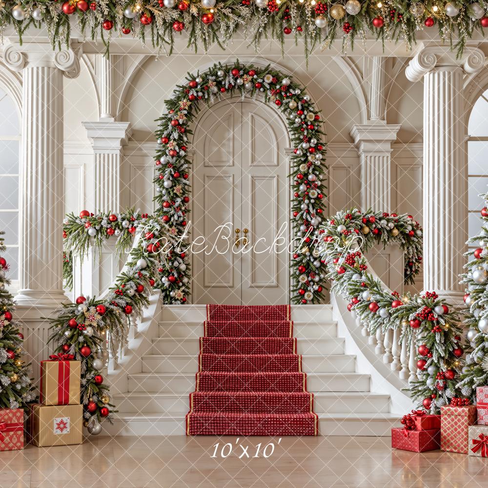 Kate Christmas Staircase Garland Backdrop Designed by Emetselch - Image 7