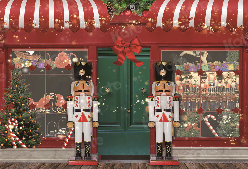 Kate Christmas Store Soldier Toys Nutcracker Backdrop for Photography - Image 2