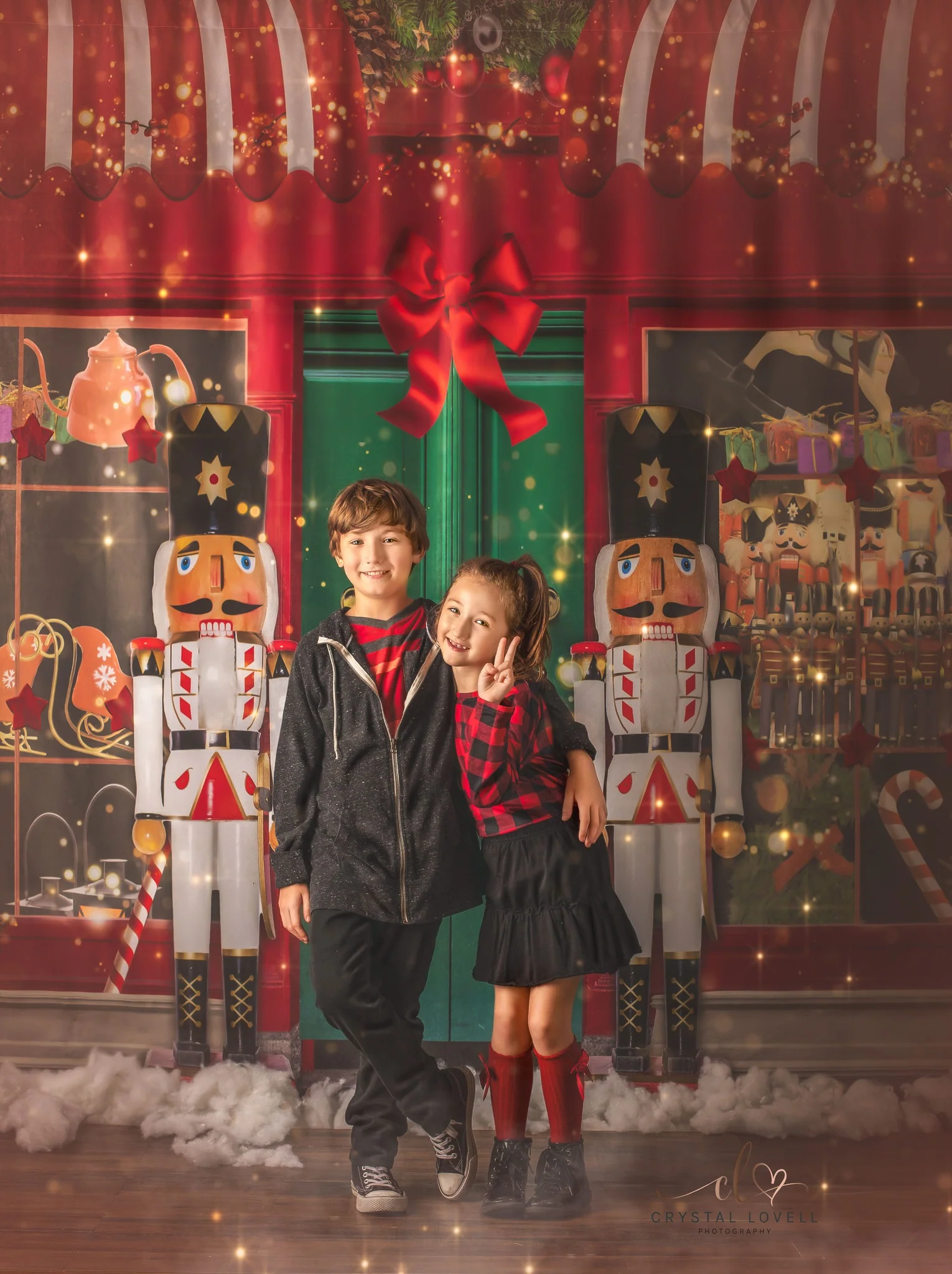 Kate Christmas Store Soldier Toys Nutcracker Backdrop for Photography - Image 3