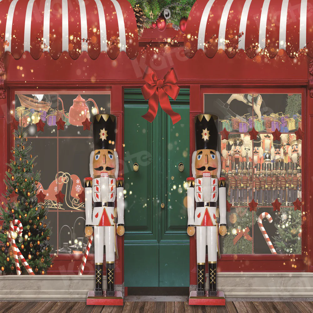 Kate Christmas Store Soldier Toys Nutcracker Backdrop for Photography - Image 5
