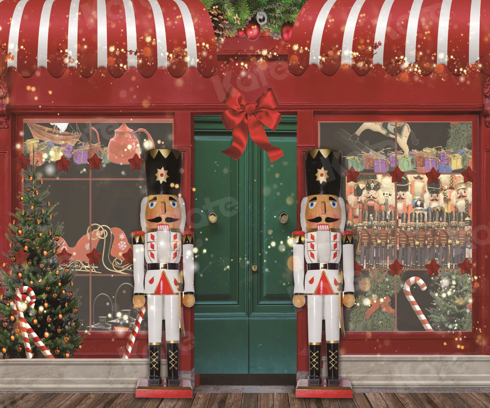 Kate Christmas Store Soldier Toys Nutcracker Backdrop for Photography - Image 6