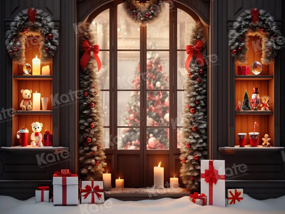 Kate Christmas Store Window Gifts Tree Backdrop Designed by Emetselch - Image 3
