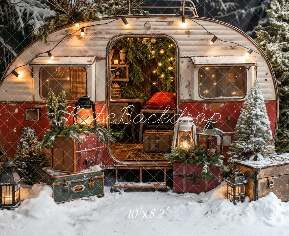 Kate Christmas Suitcase Camping Car Backdrop Designed by Emetselch - Image 10