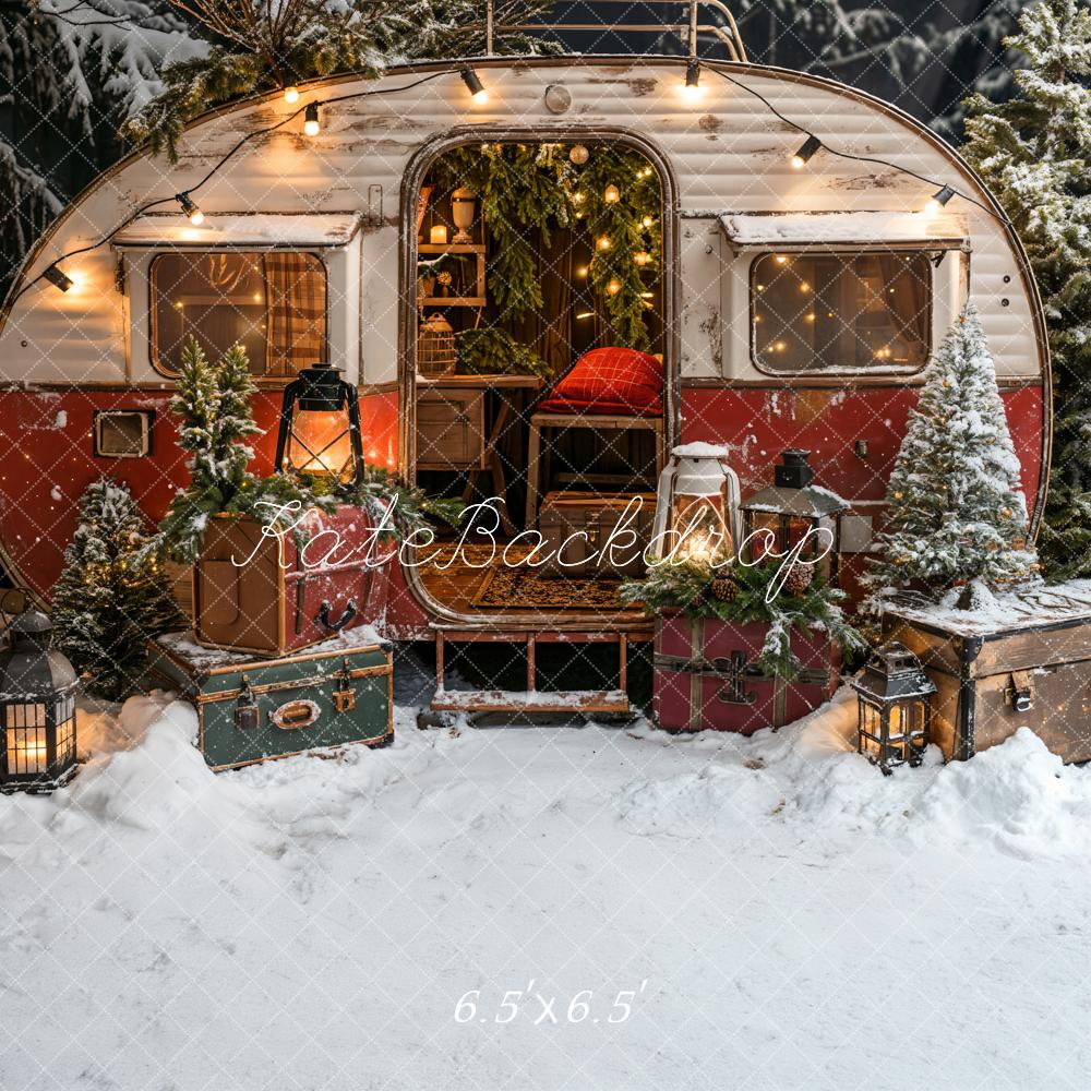 Kate Christmas Suitcase Camping Car Backdrop Designed by Emetselch - Image 7