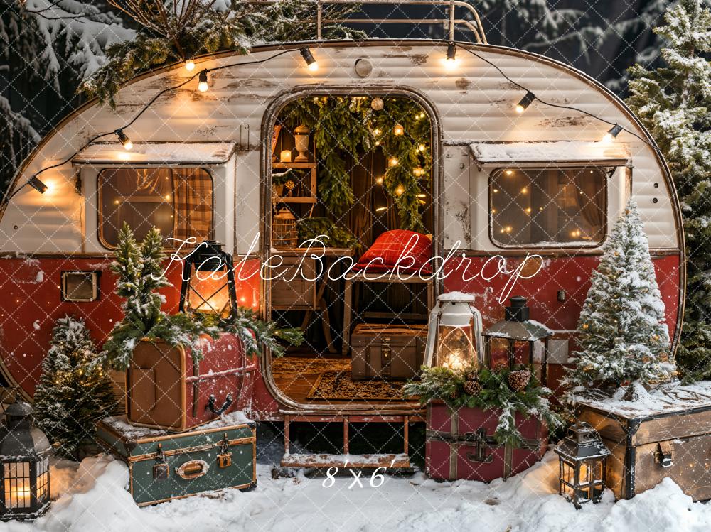 Kate Christmas Suitcase Camping Car Backdrop Designed by Emetselch - Image 8