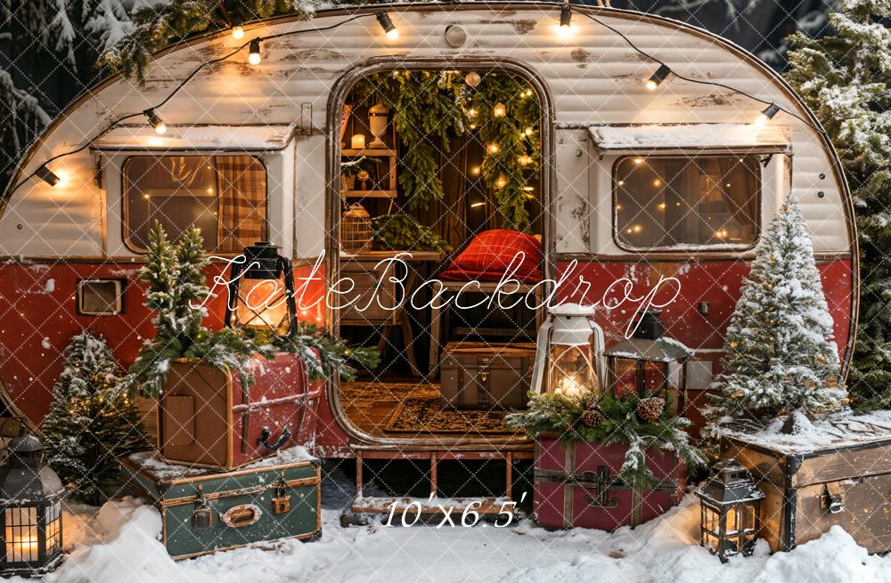 Kate Christmas Suitcase Camping Car Backdrop Designed by Emetselch - Image 9