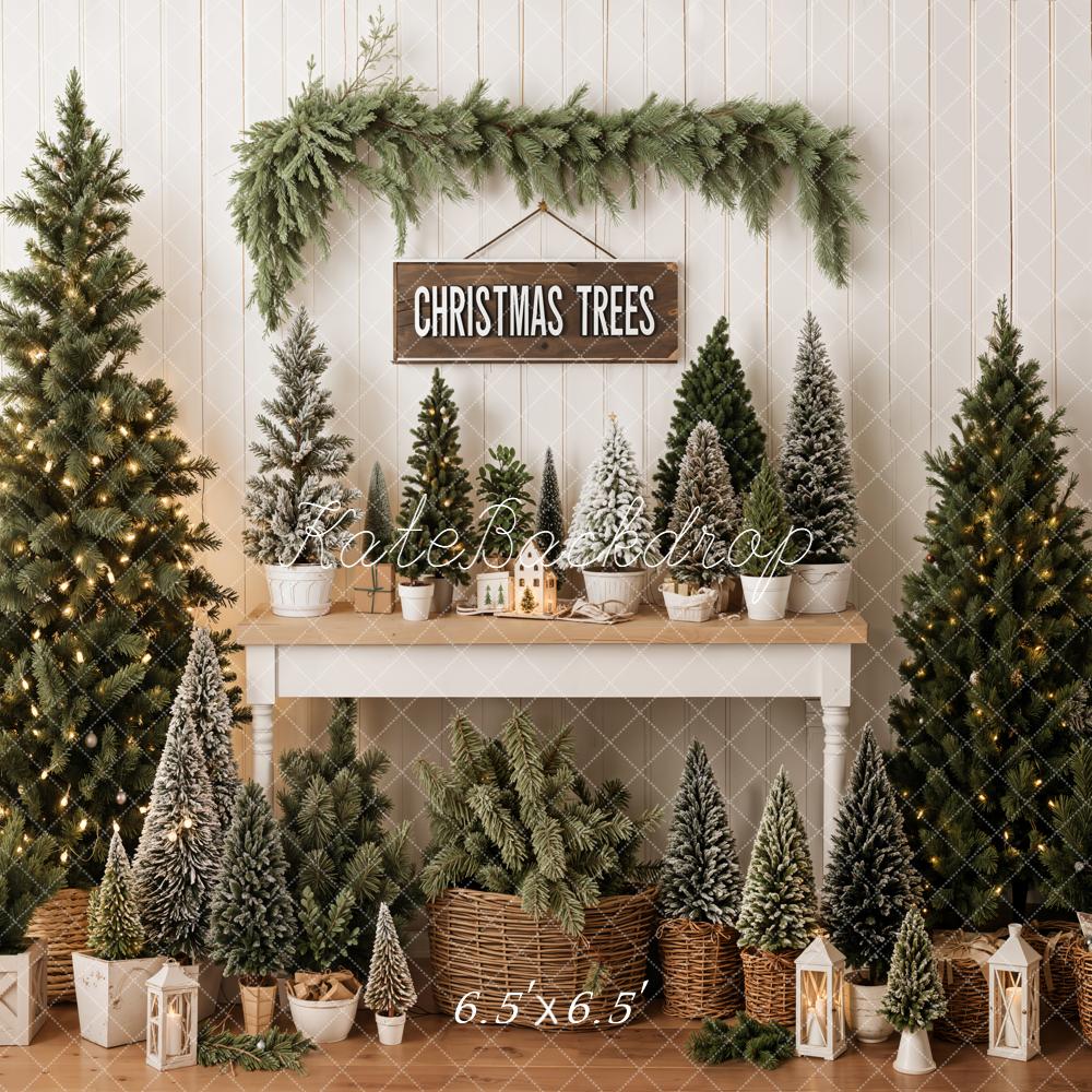 Kate Christmas Trees Lanterns Greenery Backdrop Designed by Emetselch - Image 2