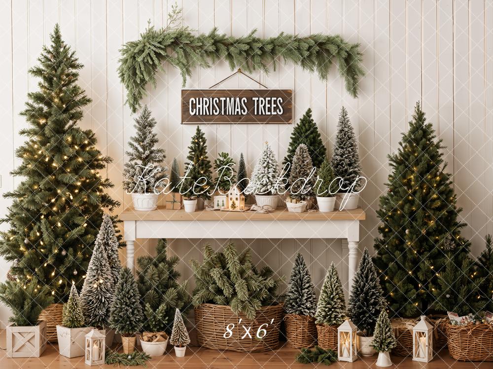 Kate Christmas Trees Lanterns Greenery Backdrop Designed by Emetselch - Image 3