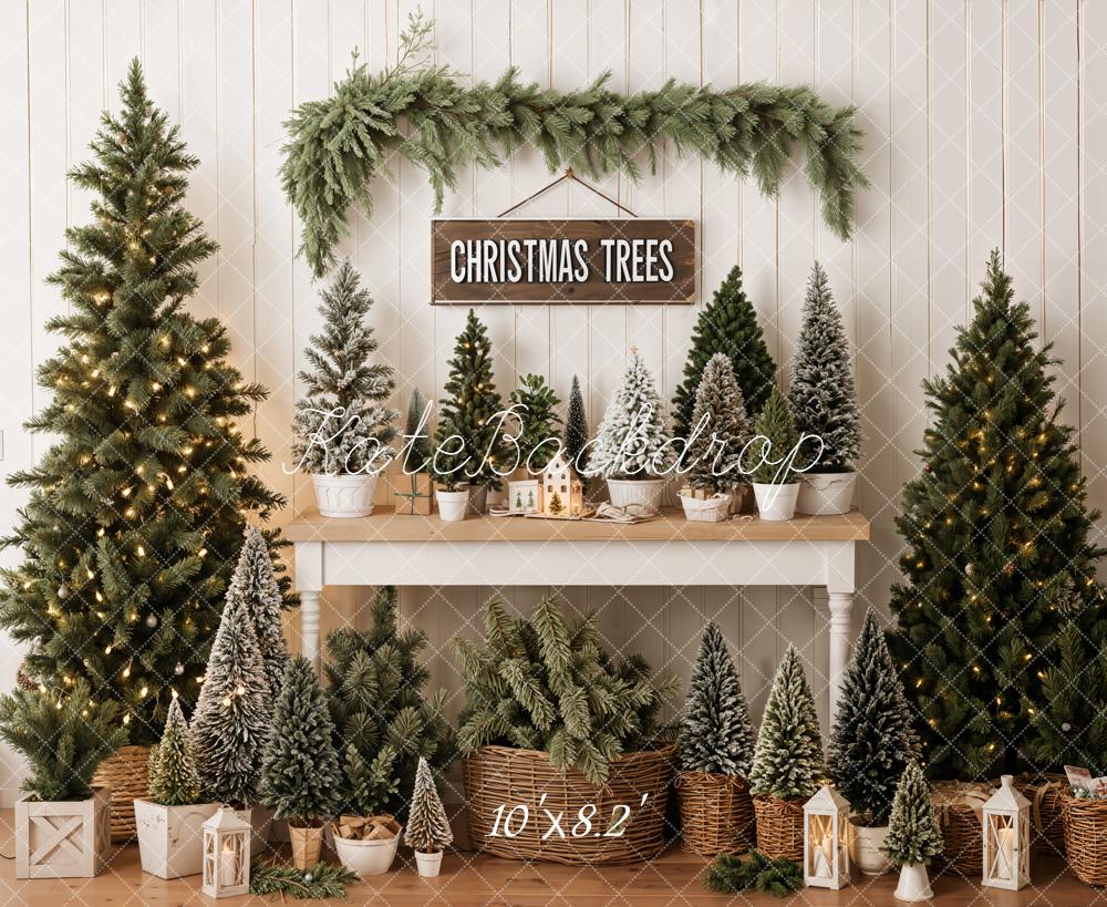 Kate Christmas Trees Lanterns Greenery Backdrop Designed by Emetselch - Image 6