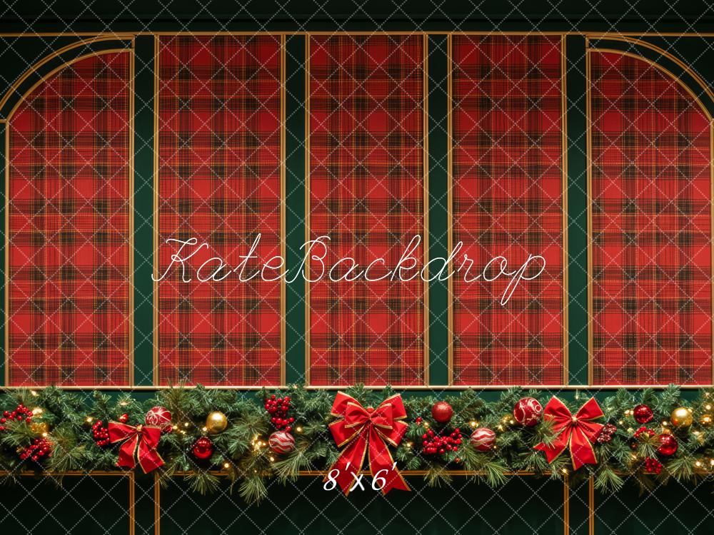 Kate Christmas Tartan Arch Garland Backdrop Designed by Patty Robert - Image 3