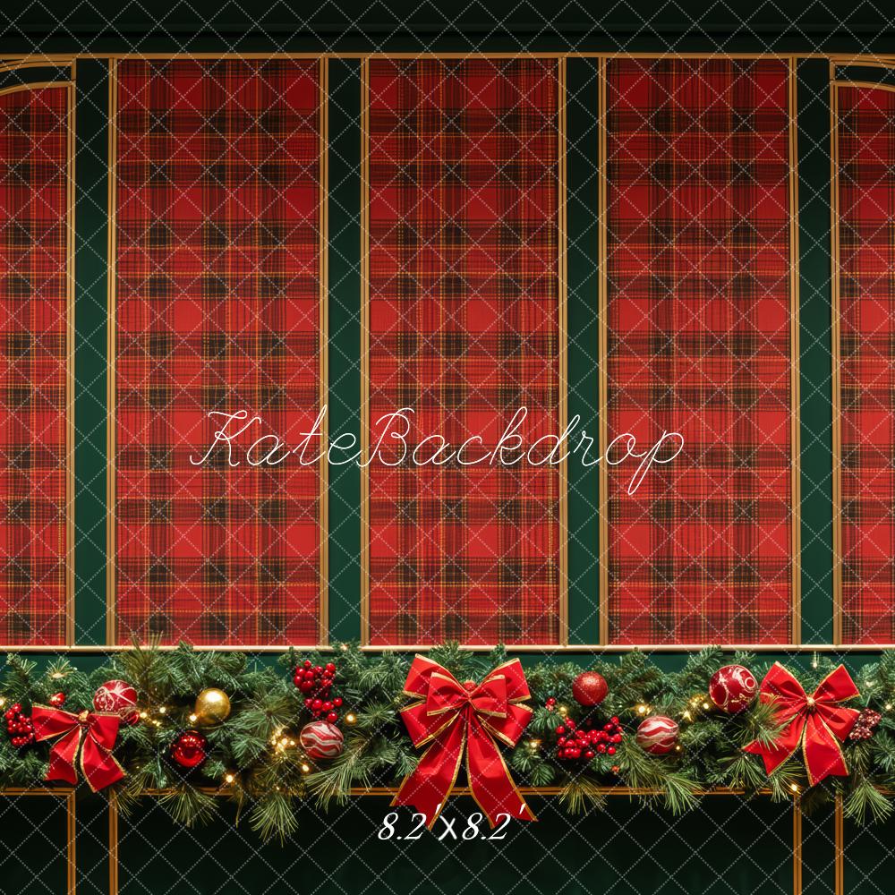 Kate Christmas Tartan Arch Garland Backdrop Designed by Patty Robert - Image 5