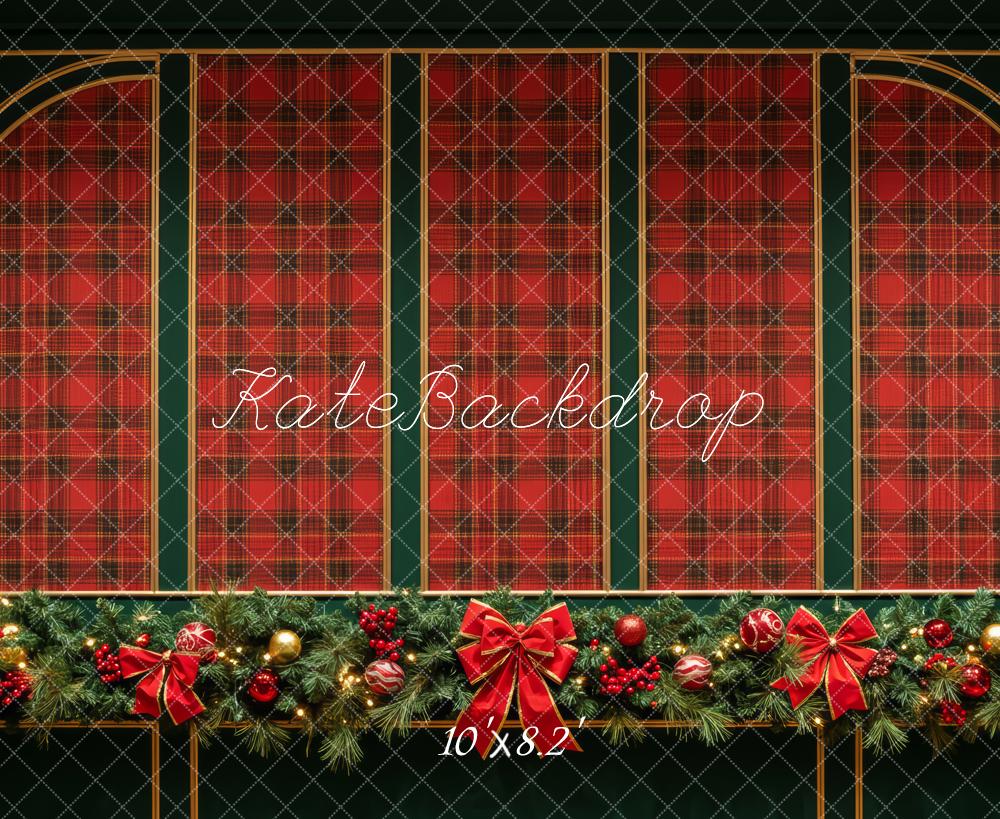 Kate Christmas Tartan Arch Garland Backdrop Designed by Patty Robert - Image 6