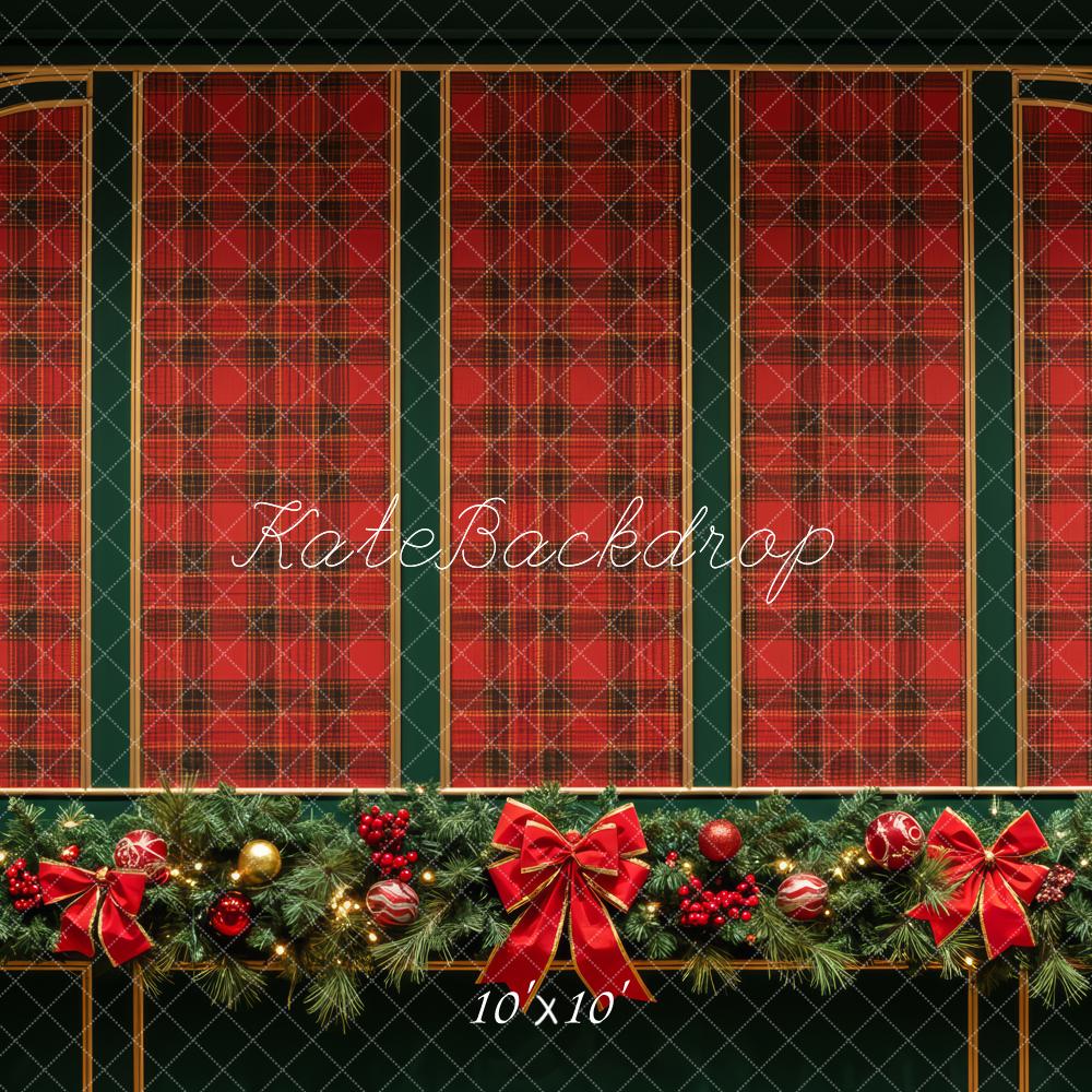 Kate Christmas Tartan Arch Garland Backdrop Designed by Patty Robert - Image 7