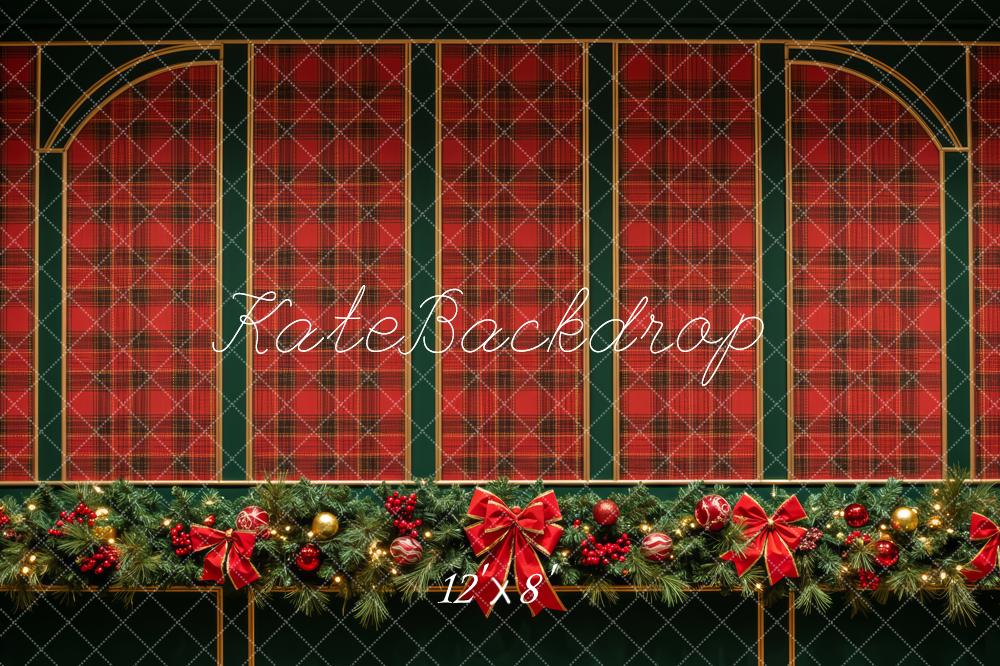 Kate Christmas Tartan Arch Garland Backdrop Designed by Patty Robert - Image 8