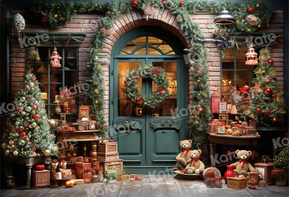 Kate Christmas Teddy Bear Gifts Store Backdrop Designed by Emetselch